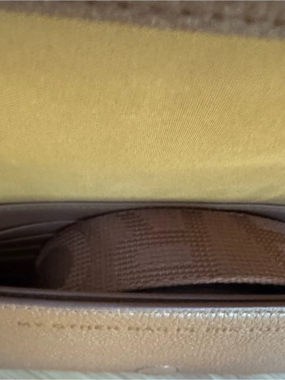 Marc Jacobs Brown Pebbled Leather Zip Wallet with Debossed THE MINI BAG